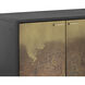 Auburn 72 inch Antique Brass and Black Media Console and Cabinet